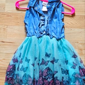 Little Lass 2T Spring denim and tulle Dress